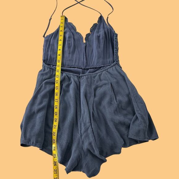 Lulus Star Spangled Indigo Backless Lace Romper (L) - Picture 8 of 14